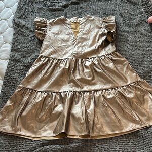 Entro Metallic Gold Midi Dress